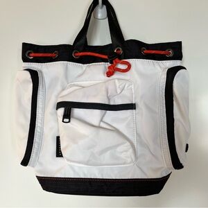 Doughnut Pyramid Tiny Game Player Series White Black Convertible Backpack Tote